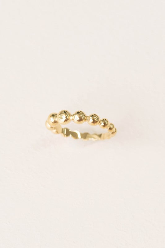 Bubble design 14k gold-plated stainless steel ring.