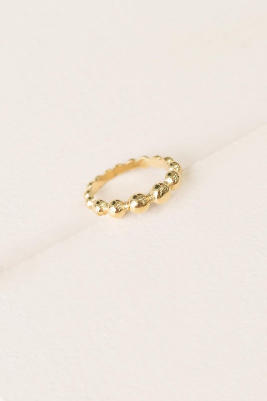 Bubble design 14k gold-plated stainless steel ring.