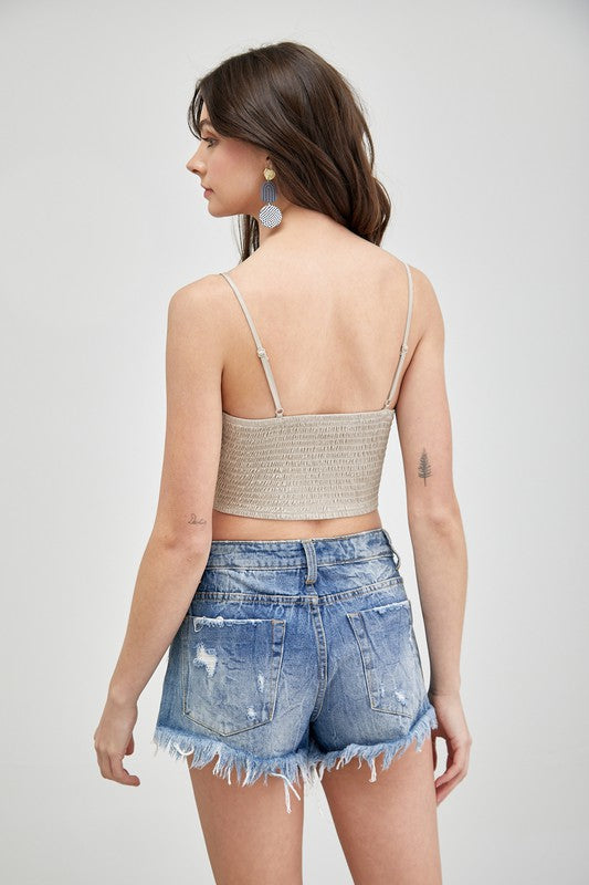 Fenix Front Tie-Up Cami Crop Top