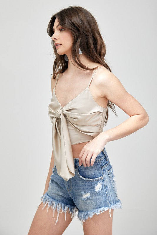 Fenix Front Tie-Up Cami Crop Top