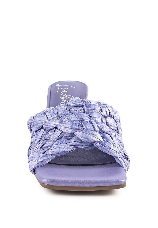 Reesa Brauded Raffia Block Sandal