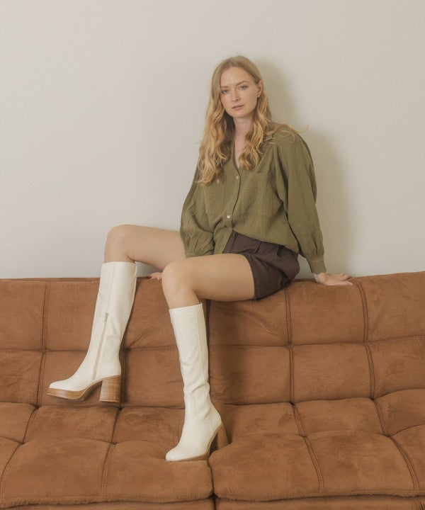 Juniper Platform Knee-High Boots By Oasis Society