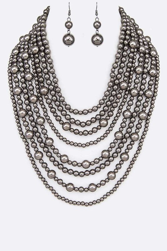 Frederica Million Pearls Layer Necklace Set