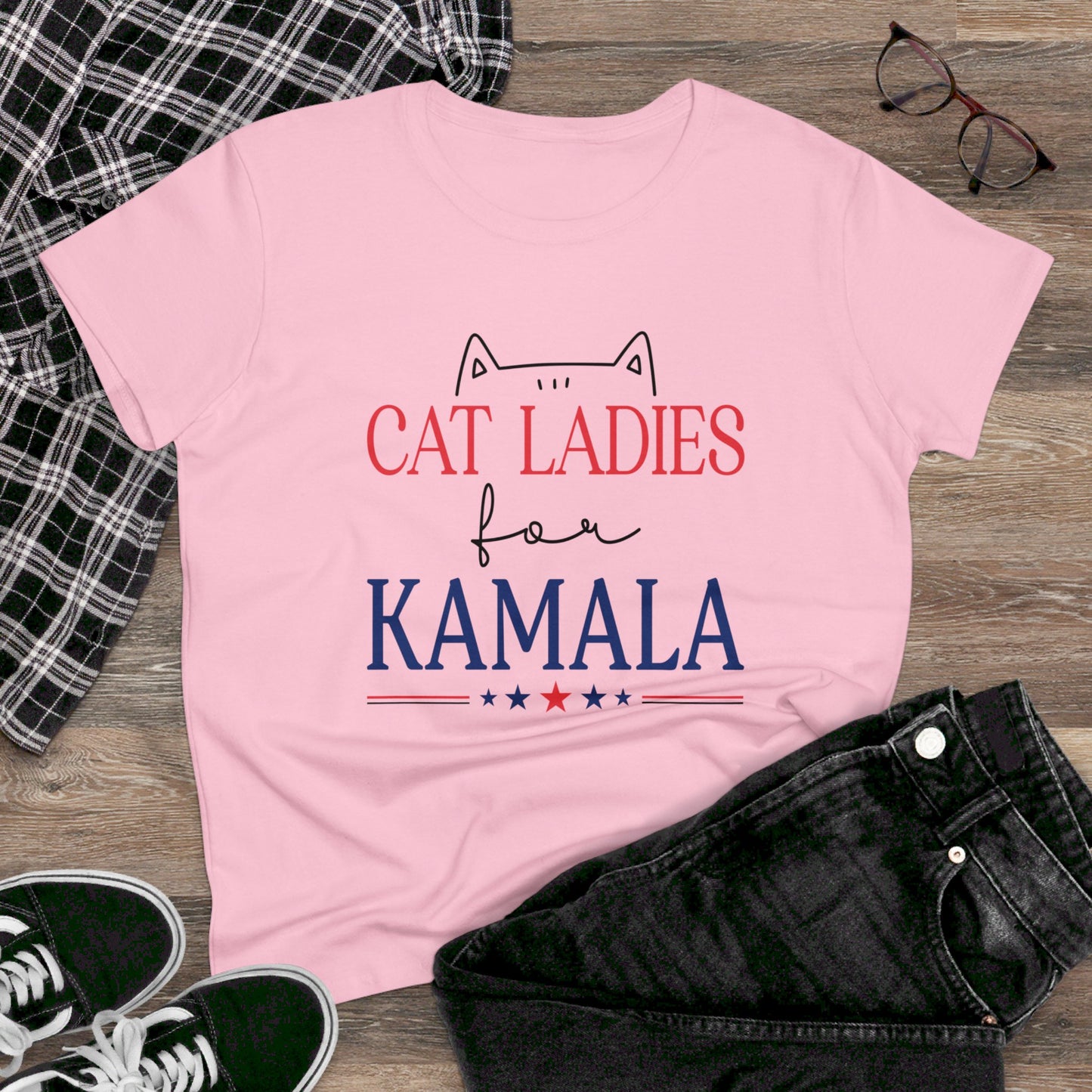 Cat Ladies for Kamala - Women's Midweight Cotton Tee