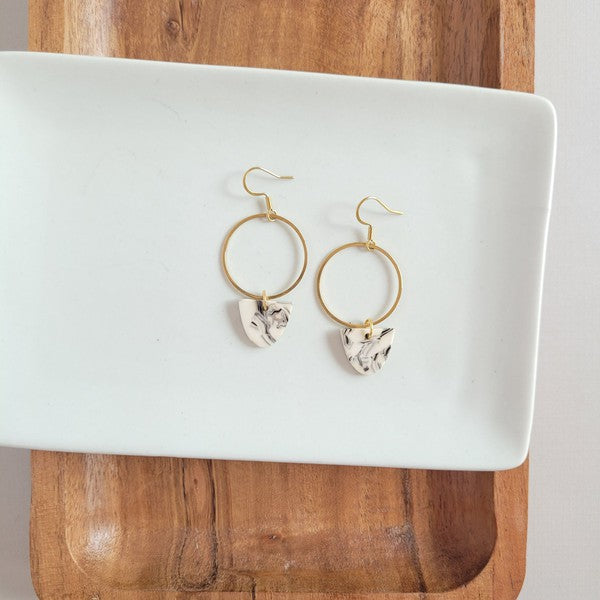 Iris Earrings in Marble