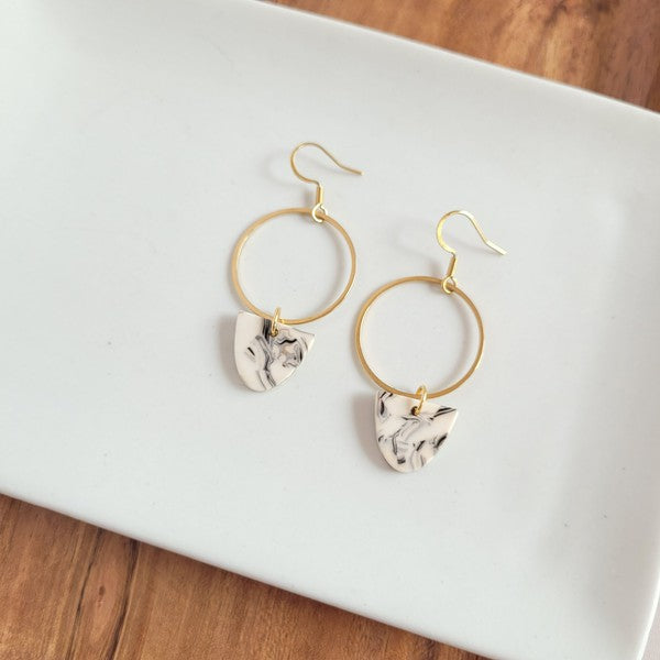 Iris Earrings in Marble