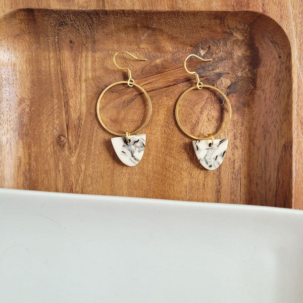 Iris Earrings in Marble