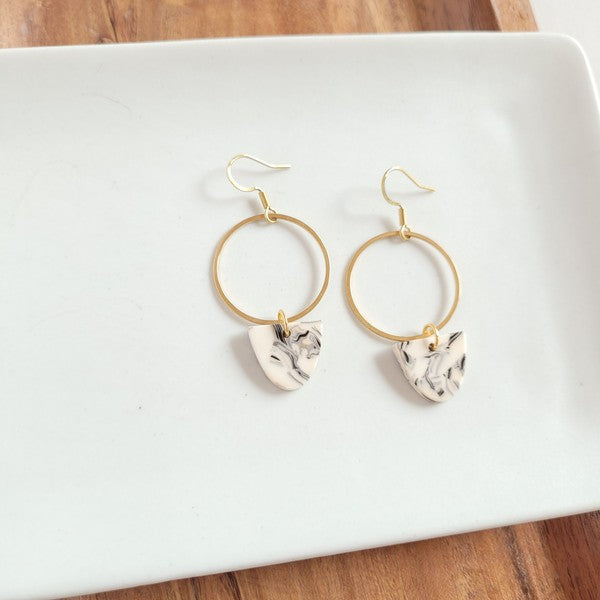 Iris Earrings in Marble