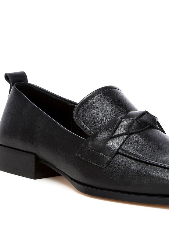 Wynter Genuine Leather Braided Loafers