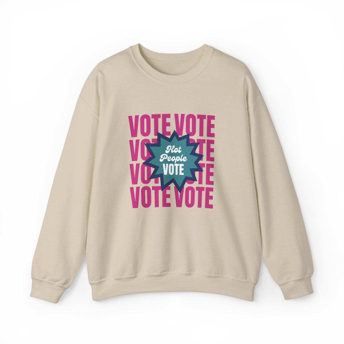 Hot People Vote - Pink Unisex Crewneck Sweatshirt