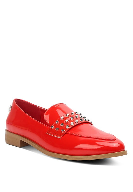 Meanbabe Semicasual Stud Detail Patent Loafers