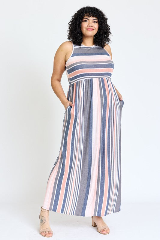 Laney Vintage Stripe Maxi Dress