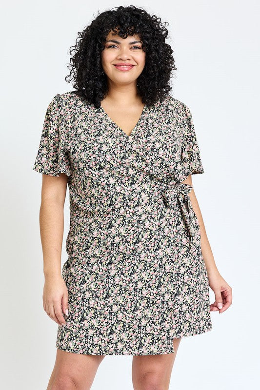 Kyla Ditsy Floral Wrap Dress