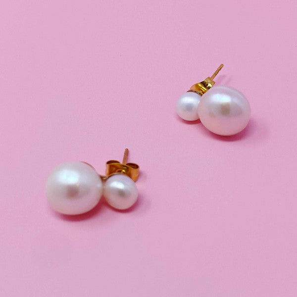 Gloria Classic Double Pearl Earrings