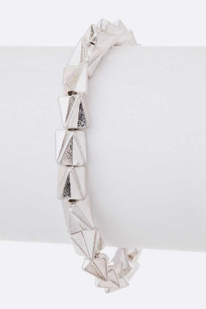Jora Arrow Head Stretch Bracelet - Worn Gold or Silver, Nugget Design