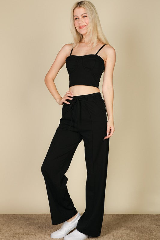 Zephyrine Bustier Cami Top & Slant Straight Pants Set