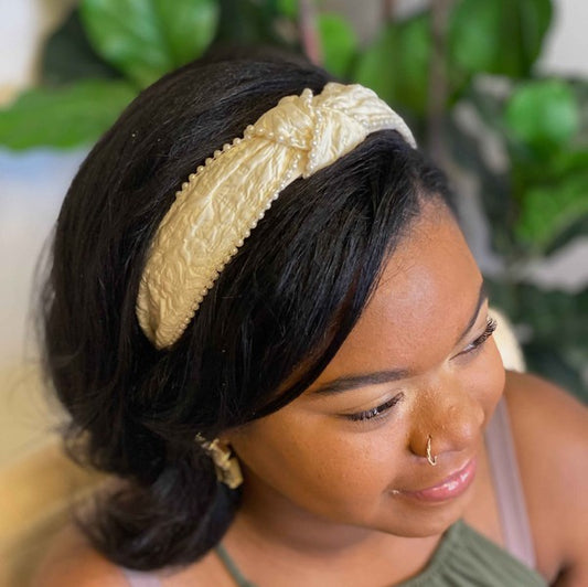 bell Elegant Knot Pearl Embellished Headband