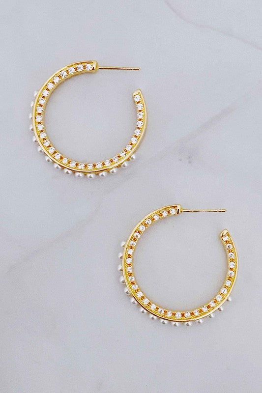 Sojourner Pearl Hoop Earrings