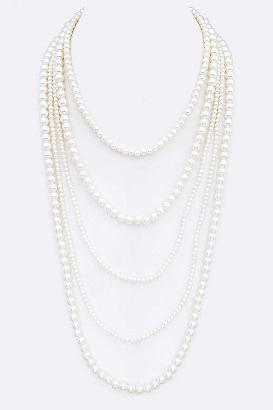 Mary Glass Pearl Layer Statement Necklace