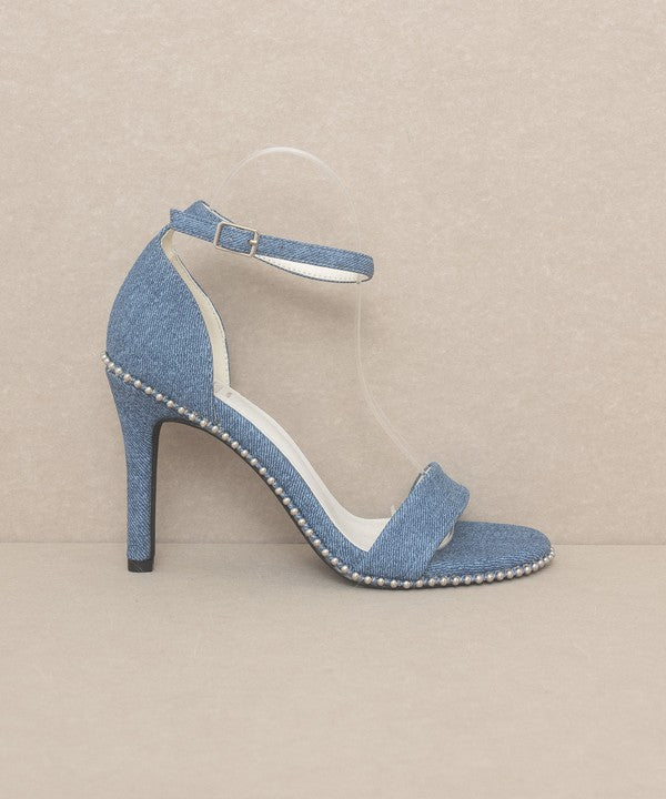 Dublin Metal Stud Open Toe Heels By Oasis Society