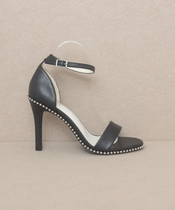 Dublin Metal Stud Open Toe Heels By Oasis Society