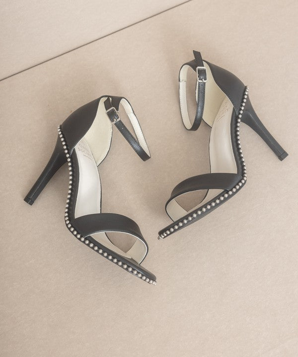 Dublin Metal Stud Open Toe Heels By Oasis Society