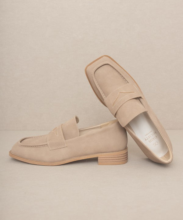 June Square Toe Penny Loafers by Oasis Society