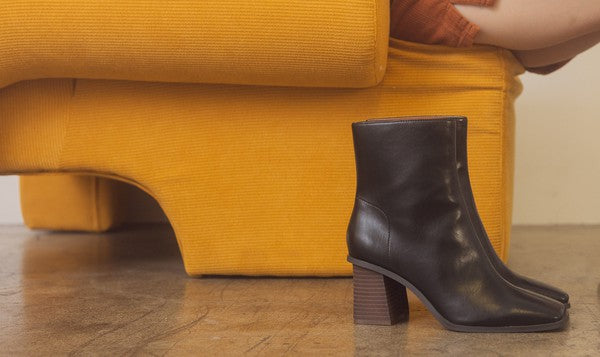 Vera Square Toe Ankle Boots By Oasis Society