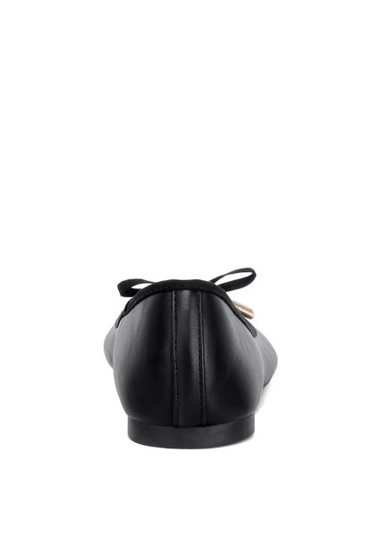 Back view of Suzzy Bow Embellished Flat Ballerinas with flat heel design