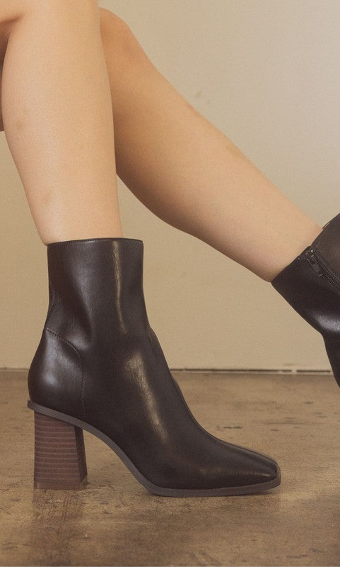 Vera Square Toe Ankle Boots By Oasis Society