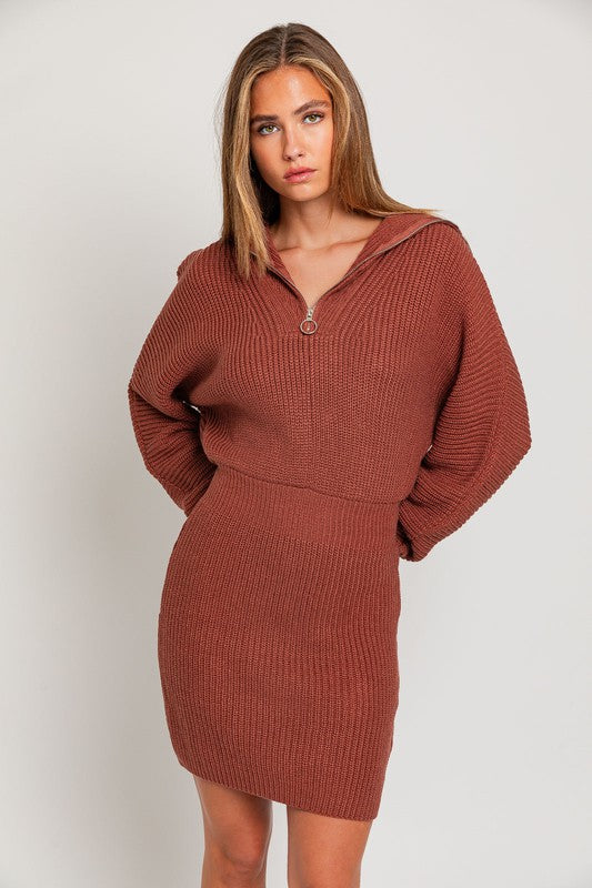 Sal Zipper Sweater Dress