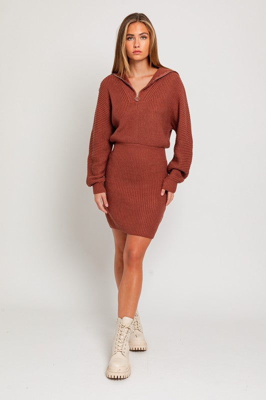 Sal Zipper Sweater Dress