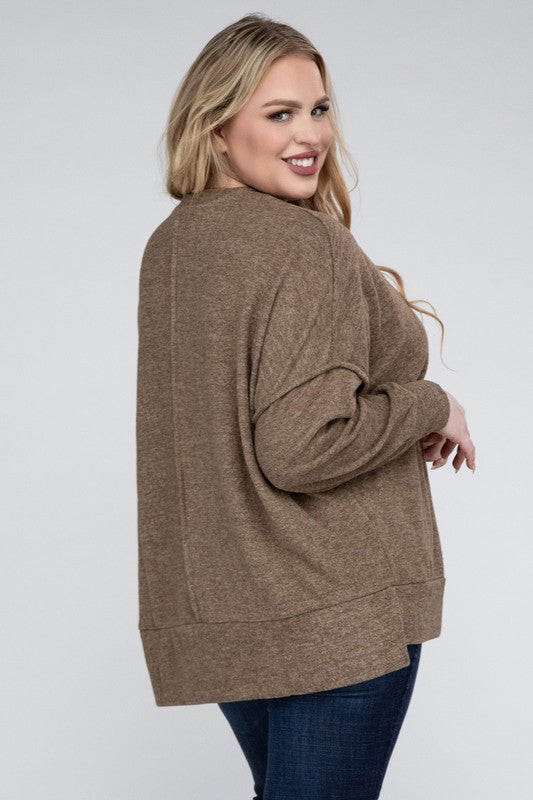 Lealla Brushed Melange Drop Shoulder Sweater