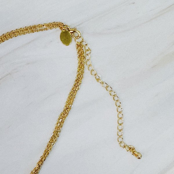 Gold-plated clasp and extender chain of Bezel Crystals Layered Chain Necklace.