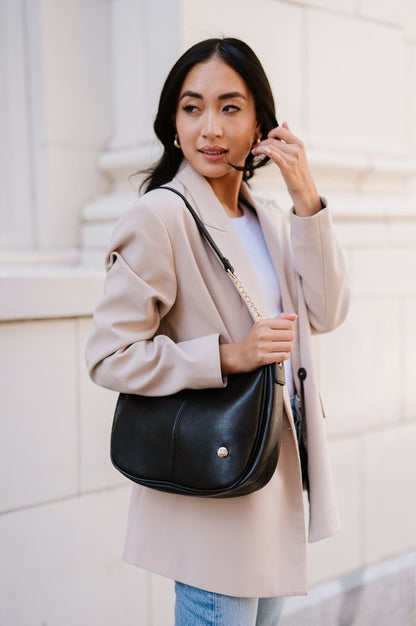 Marissa Crossbody Bag - Vegan Leather, Gold Hardware, Convertible Straps