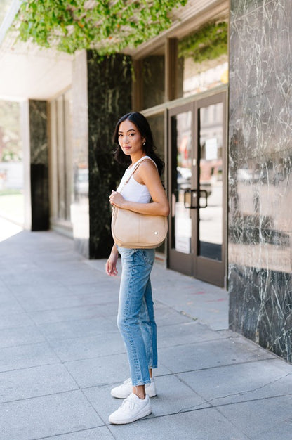 Marissa Crossbody Bag - Vegan Leather, Gold Hardware, Convertible Straps