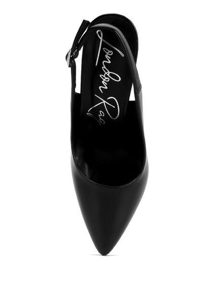 Top view of black Creidne Block Heel Sandals with cushioned insole