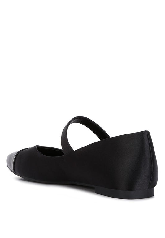Black Albi Mary Jane Flats back angle view