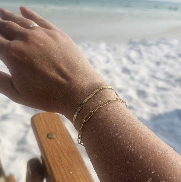 Luxe Gold Paperclip Chain Bracelet