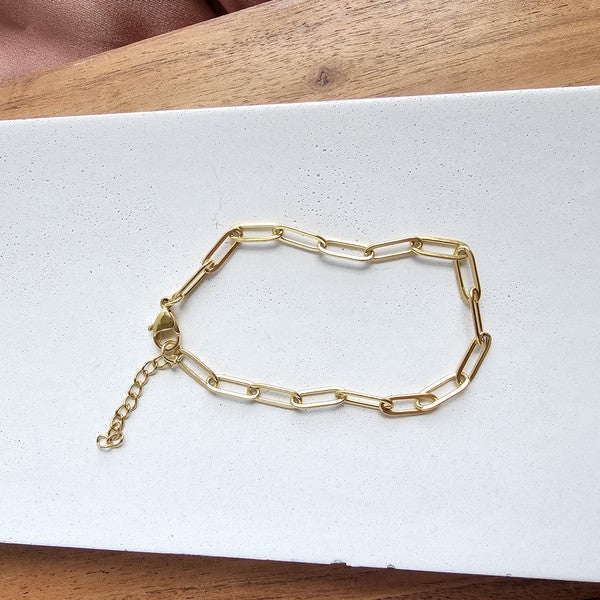 Luxe Gold Paperclip Chain Bracelet