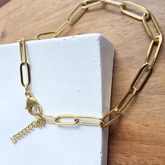 Luxe Gold Paperclip Chain Bracelet