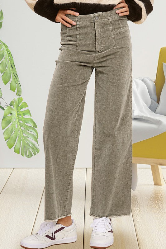 Candice Corduroy Raw Hem Pants