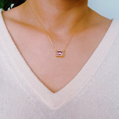 Sweet Square Pendant Necklace – 18k Gold Plated, Dainty Chain