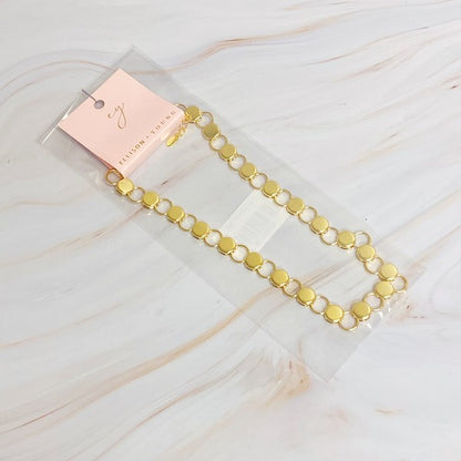 Maria Circle Link Chain Necklace - 18K Gold-Plated, Adjustable, Modern Design