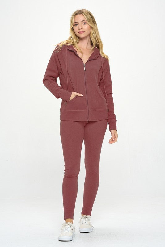 Constance Basic Casual Active Hoodie Set