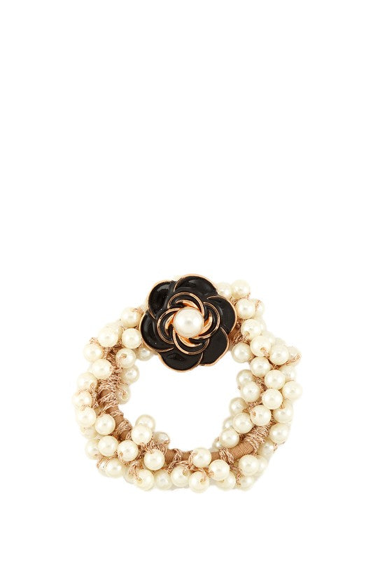 Becca Flower Charm Pearl Hair Tie