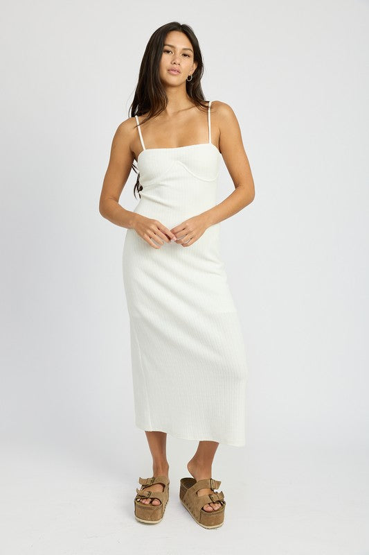 Janelle Waffle Knit Midi Dress