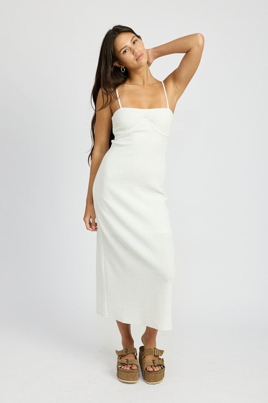 Janelle Waffle Knit Midi Dress