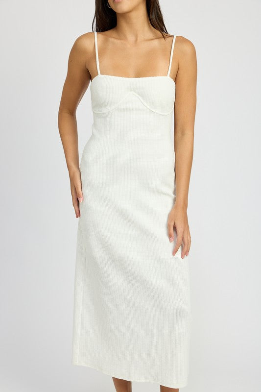 Janelle Waffle Knit Midi Dress