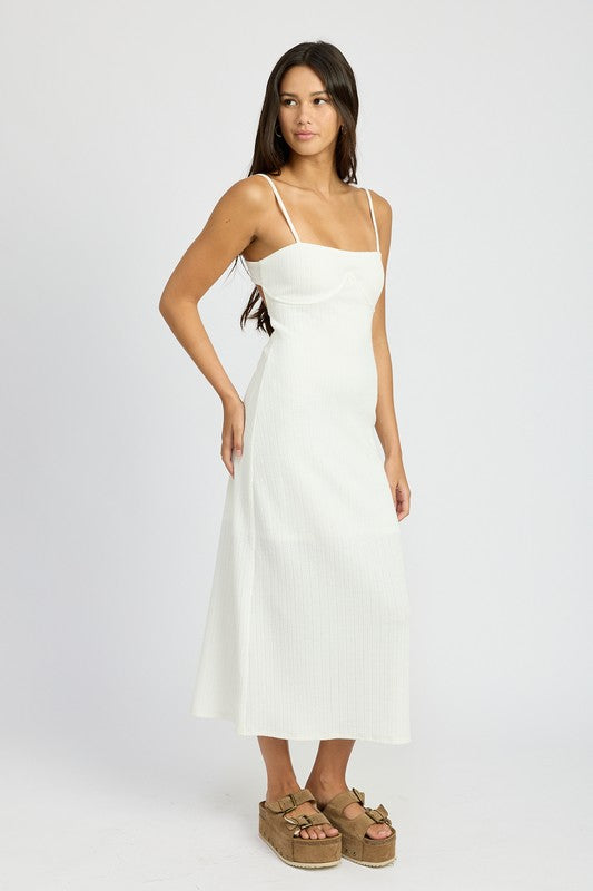 Janelle Waffle Knit Midi Dress